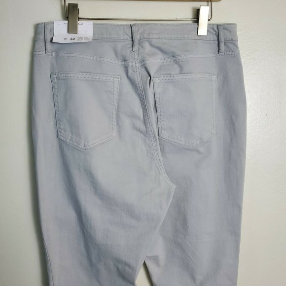 Loft Jeans 32 Curvy Gray Skinny Crop Dip Dye Casual Summer Stretchy Midsize - Picture 7 of 9